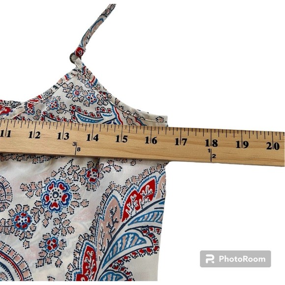 Abercrombie Fitch Red Paisley Peplum Boho Sleeveless - Picture 7 of 8